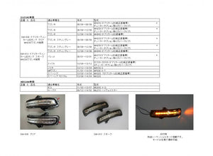 SM-009 Door mirror winker LED lamp clear MH34S Wagon R etc. with sequential mode function See separate sheet for compatible model table